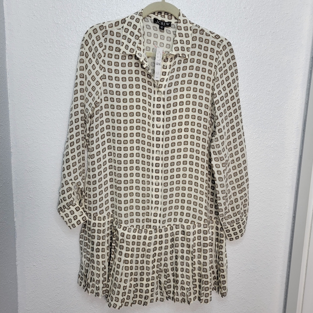 J Crew New Amelia shirt-dress in foulard print CN627 NWT Size M - Picture 5 of 8